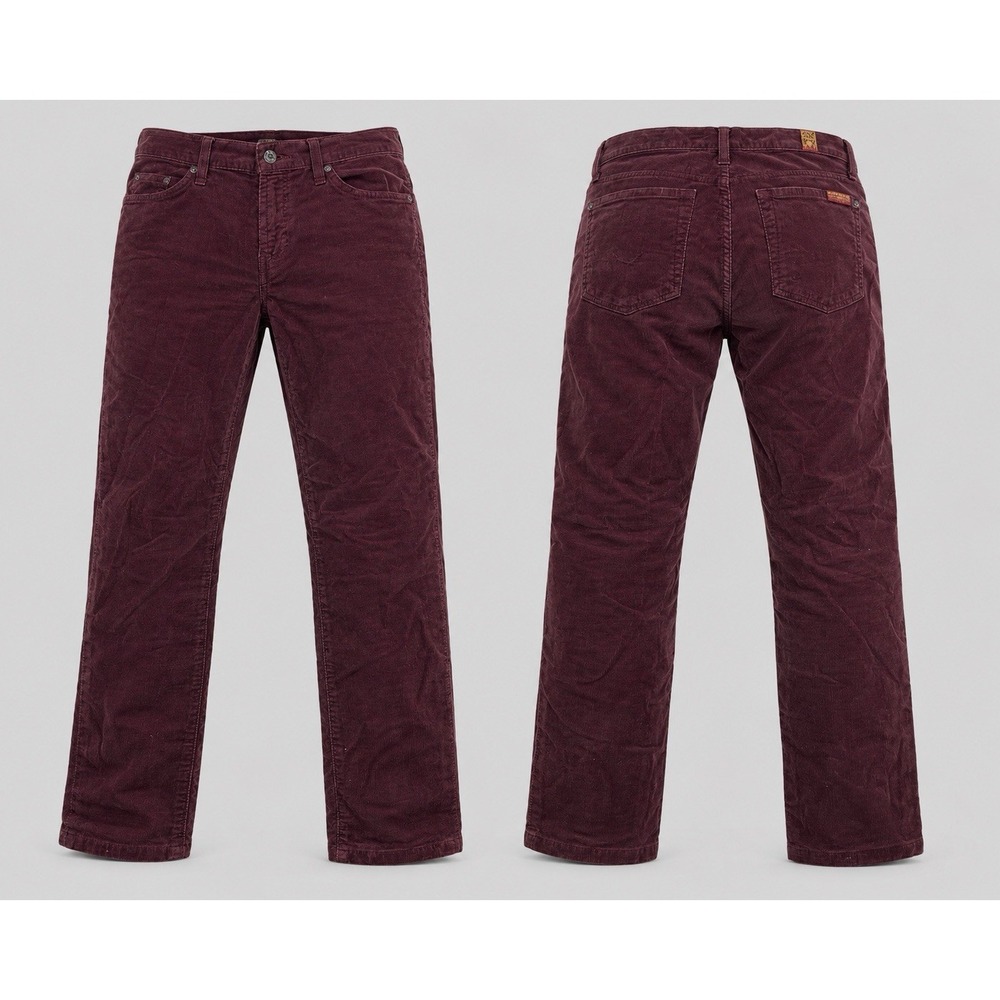 7 For All Mankind CORDUROY PANTS Gwenevere  Women's 27x29 Maroon  STRAIGHT